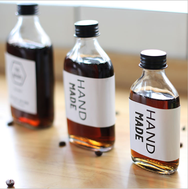 250ml 300ml 500ml Frosted Small Clear Square Kombucha Bottle Glass Juice Wine Milk Bottle