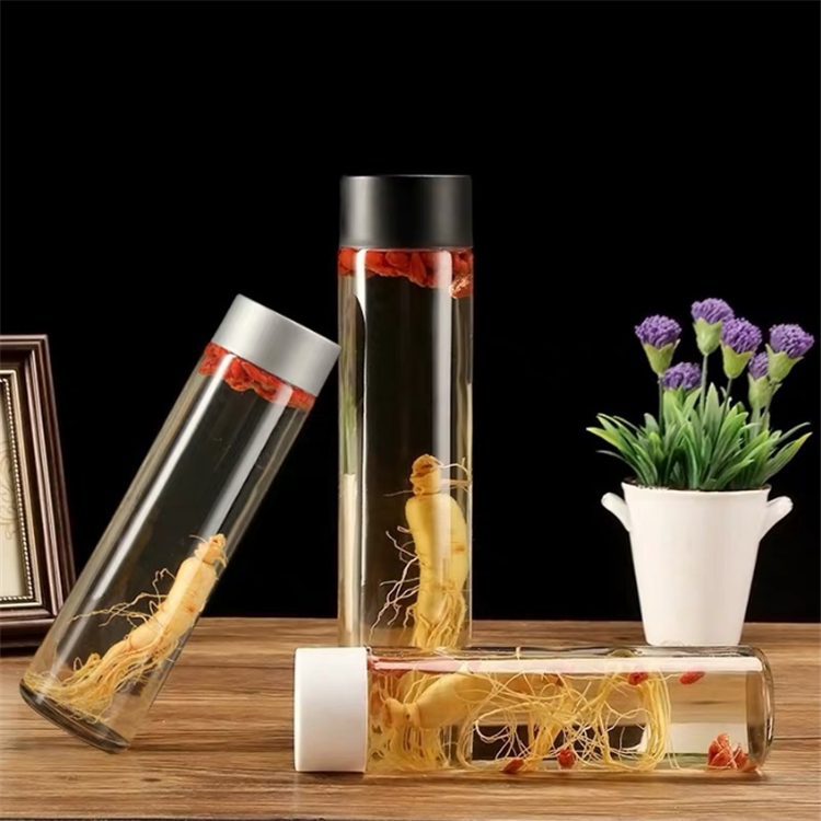 250ml 300ml 750ml Wholesale empty voss style water glass bottle with plastic lid