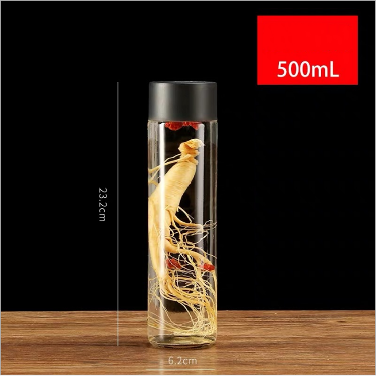 250ml 300ml 750ml Wholesale empty voss style water glass bottle with plastic lid