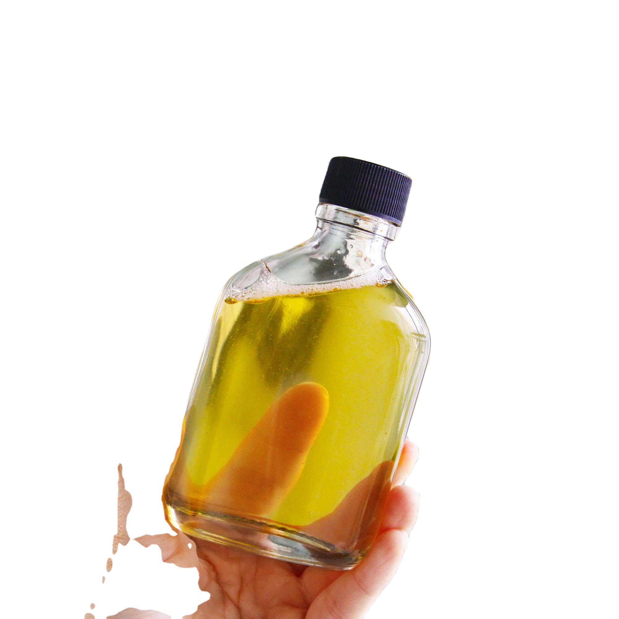 250ml 300ml Flat Bottle Glass Flask Bottles Packaging For Liquor Alcohol Vodka