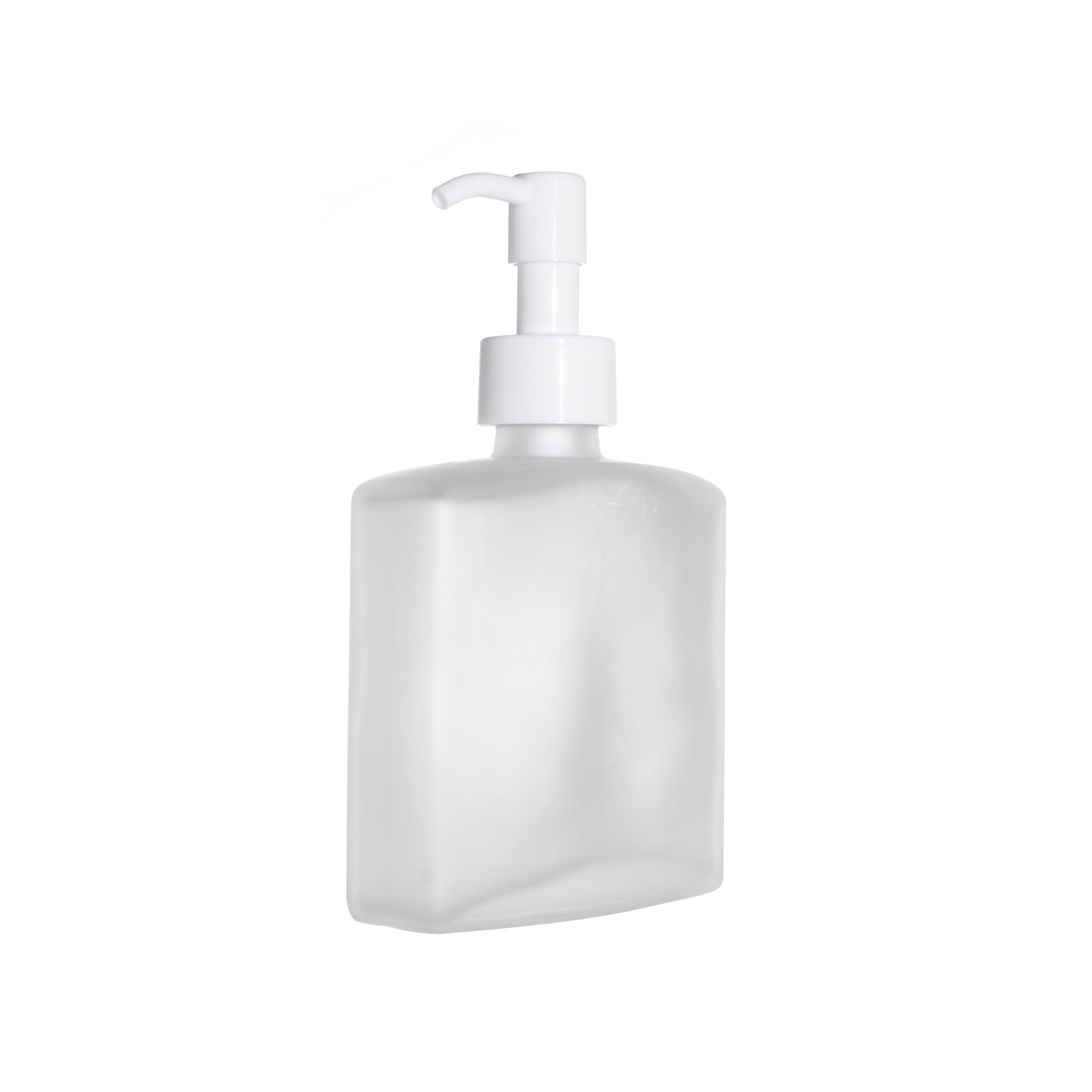 250ml 300ml Square Shape Hip Flask Frost Glass Bottles with Pumps for Hands Washing Liquid Packaging Containers