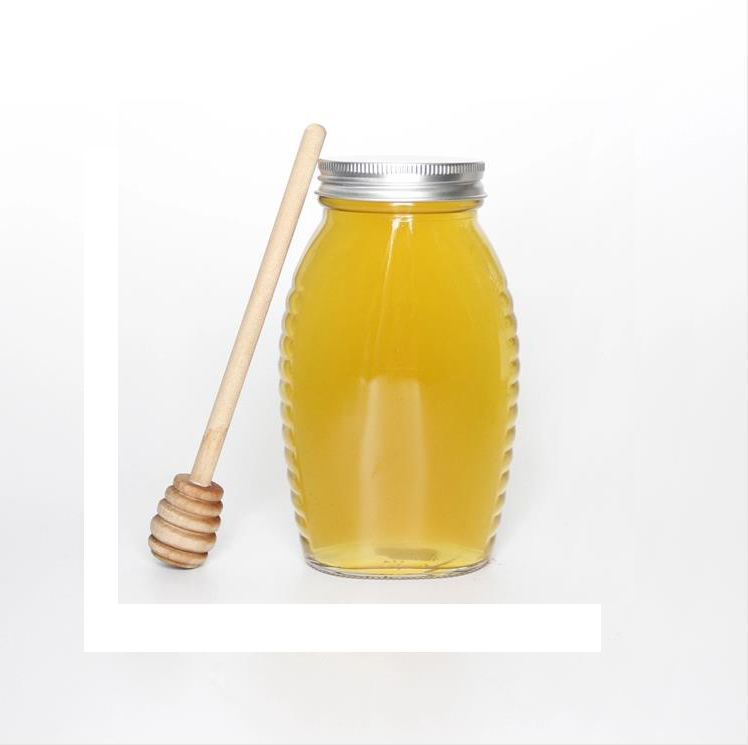 250ml 320ml 1000ml 8oz 16oz 32oz Unique Shape Empty Clear Glass Honey Jars Honey Container  For Sales