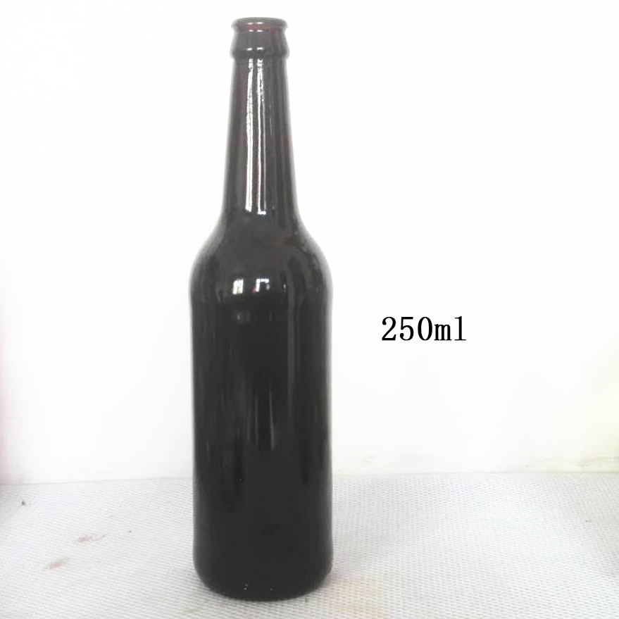 250ml 330ml 500ml 1000ml amber empty glass beer bottle with crown cap for sale