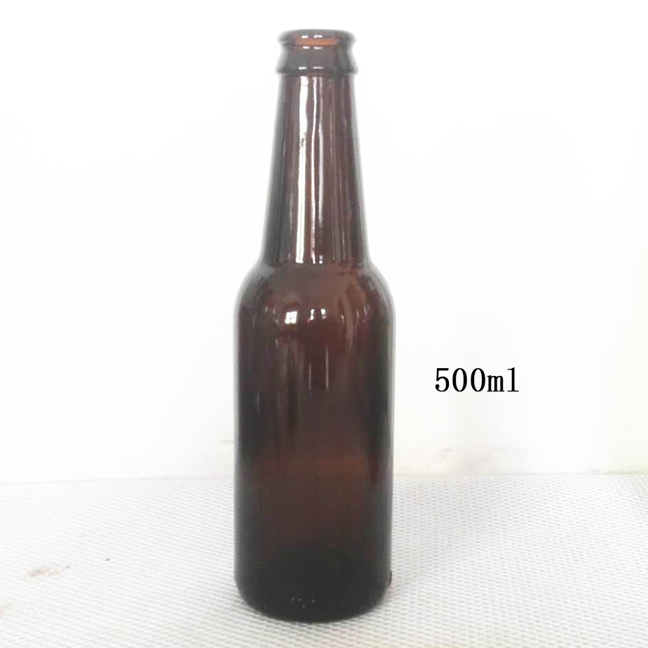 250ml 330ml 500ml 1000ml amber empty glass beer bottle with crown cap for sale