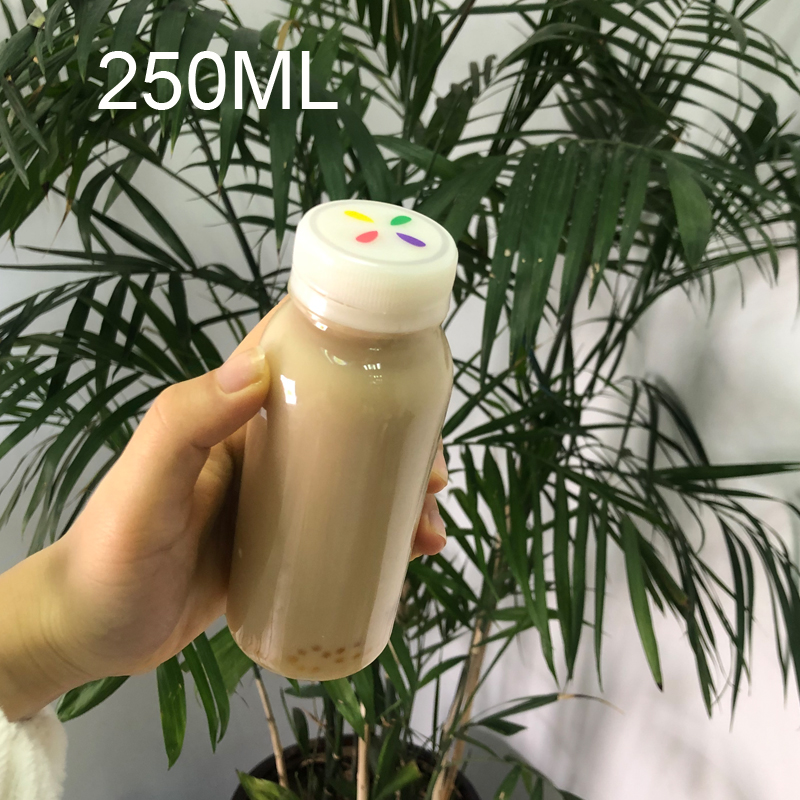 250ml 350ml 400ml 480ml 1000ml Wholesale Clear Round shape PET plastic beverage bottle with 38mm mouth