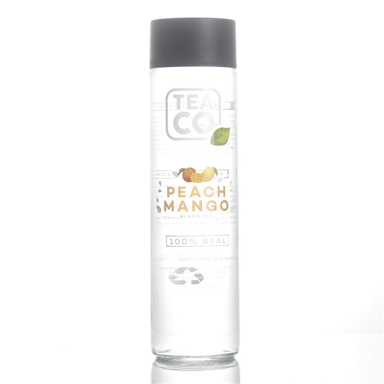 250ml 350ml 400ml 500ml 750ml 800ml transparent High-end high borosilicate voss water glass bottle for juice mil