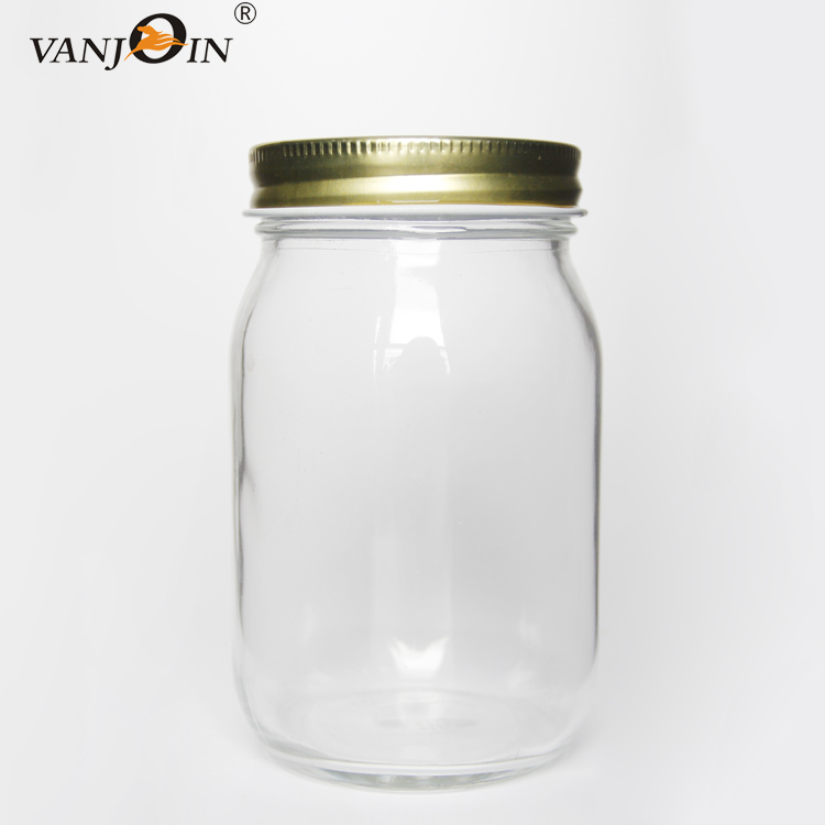 250ml 350ml 480ml Empty Clear Canning Ginger Food Storage Glass Mason Jar with Lids for Canning