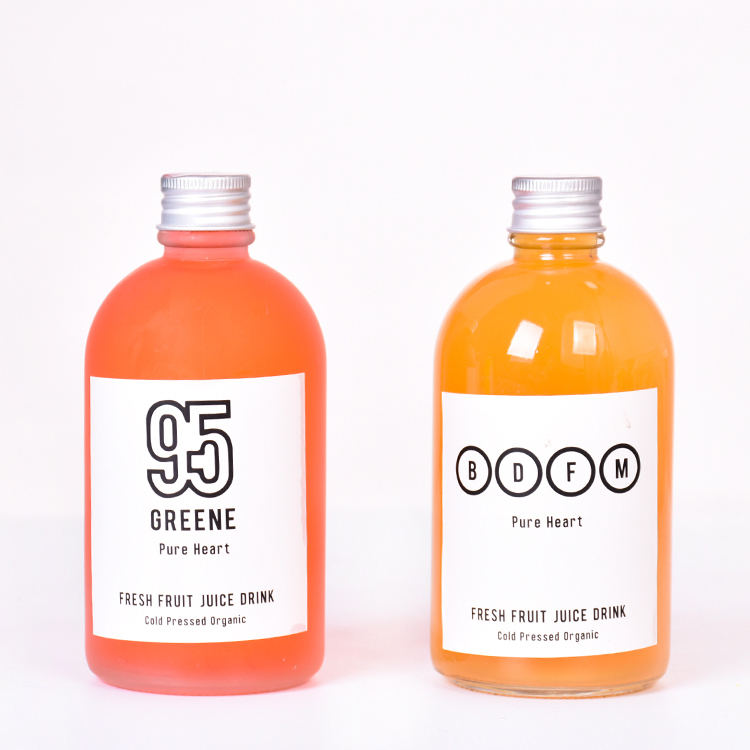 250ml 350ml 500ml Boston glass beverage milky tea fruit juice milk drink bottle with lid