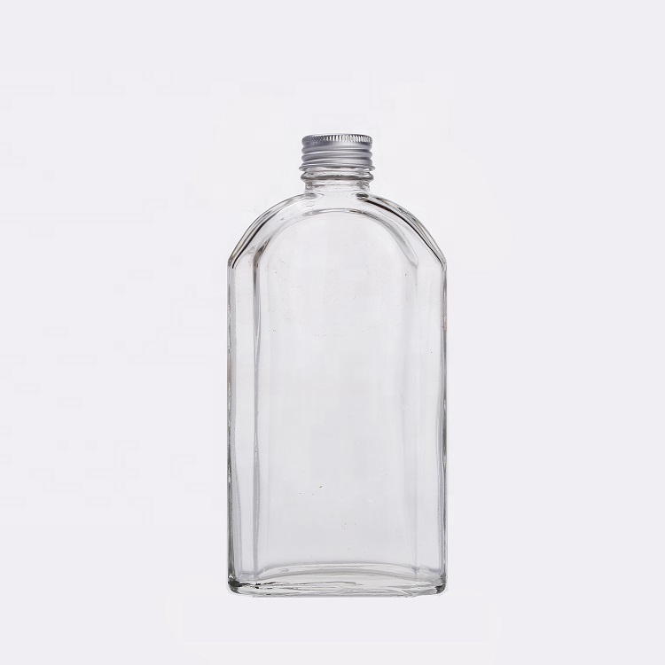 250ml 350ml 500ml Hip flask black clear liquor wine glass coffee bottle with metal lid