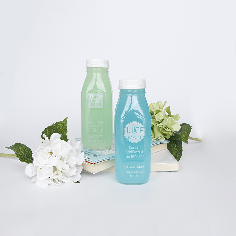 250ml 350ml 500ml Square French Beverage Milk Juice Yogurt Glass Bottle with Plastic Lids