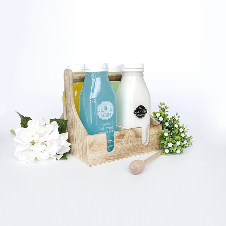 250ml 350ml 500ml Square French Beverage Milk Juice Yogurt Glass Bottle with Plastic Lids