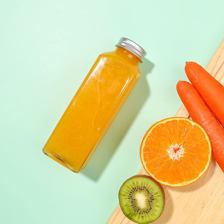 250ml 350ml 500ml Square Glass Beverage Bottle Drinks Packing For Juice