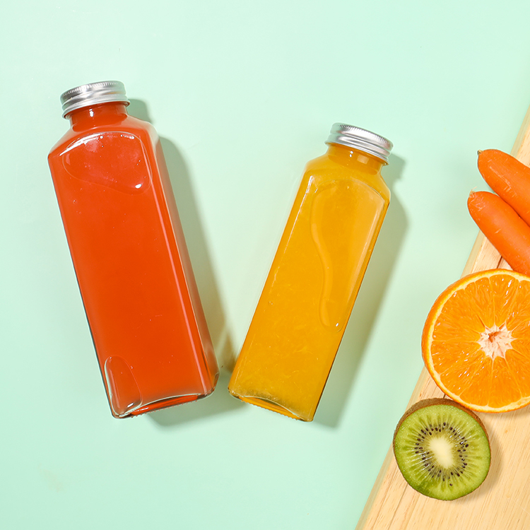 250ml 350ml 500ml Square Glass Beverage Bottle Drinks Packing For Juice