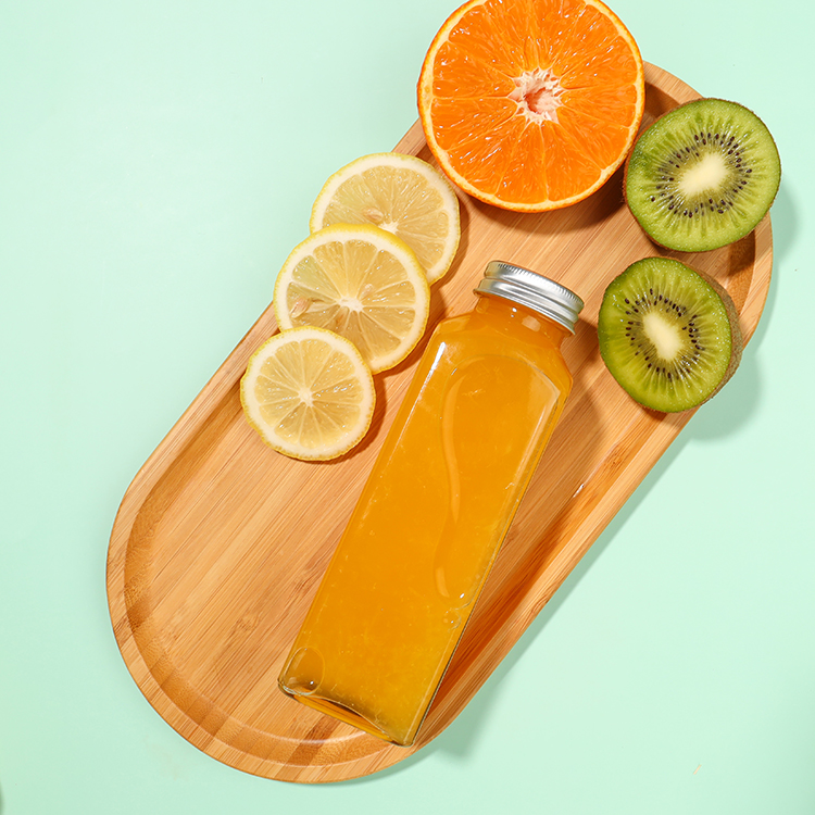 250ml 350ml 500ml Square Glass Beverage Bottle Drinks Packing For Juice