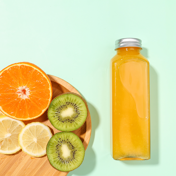 250ml 350ml 500ml Square Glass Beverage Bottle Drinks Packing For Juice