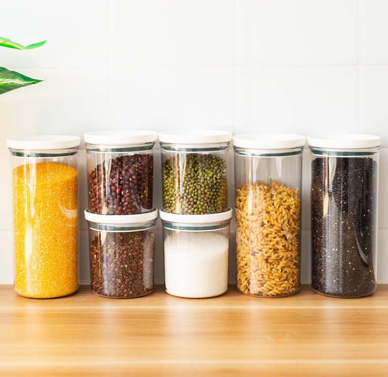 250ml 350ml 550ml 700ml 4 Sizes Plastic Food Storage Containers With Sealed Lids For Dry Food Preserved Fruit Snacks Tea Coffee