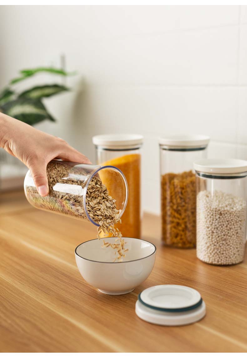 250ml 350ml 550ml 700ml 4 Sizes Plastic Food Storage Containers With Sealed Lids For Dry Food Preserved Fruit Snacks Tea Coffee