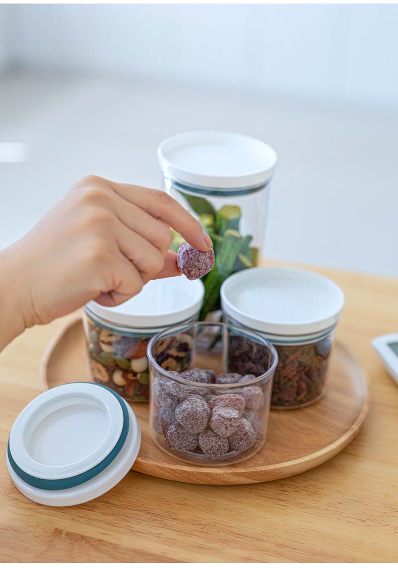 250ml 350ml 550ml 700ml 4 Sizes Plastic Food Storage Containers With Sealed Lids For Dry Food Preserved Fruit Snacks Tea Coffee