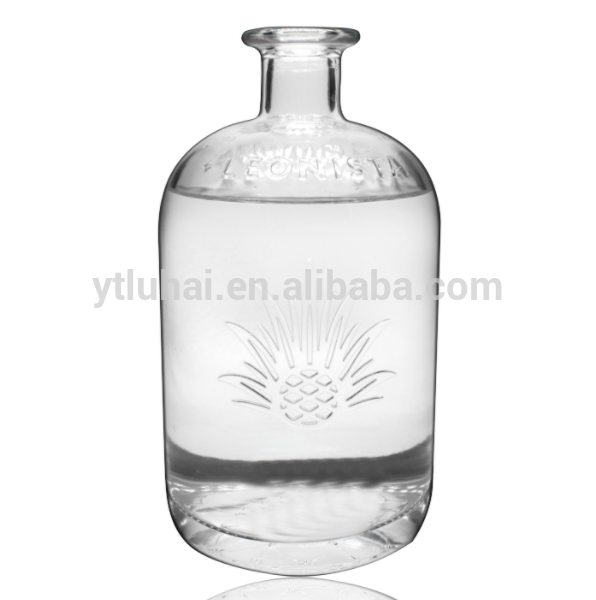 250ml 375ml 500ml 750ml 1000ml whiskey Vodka Spirit Glass Bottle for Liquor with cork