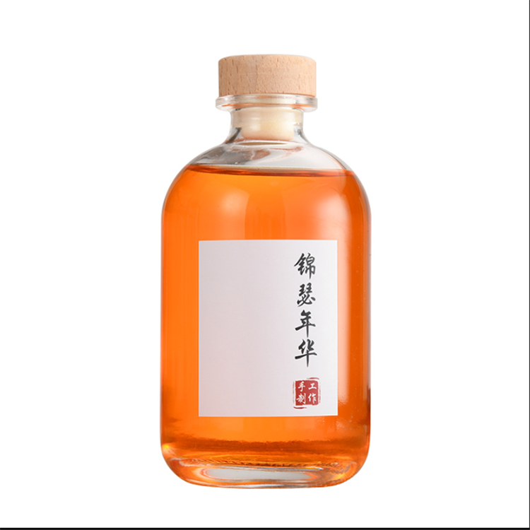 250ml 375ml 500ml Glass Flask Liquor Bottle with cork