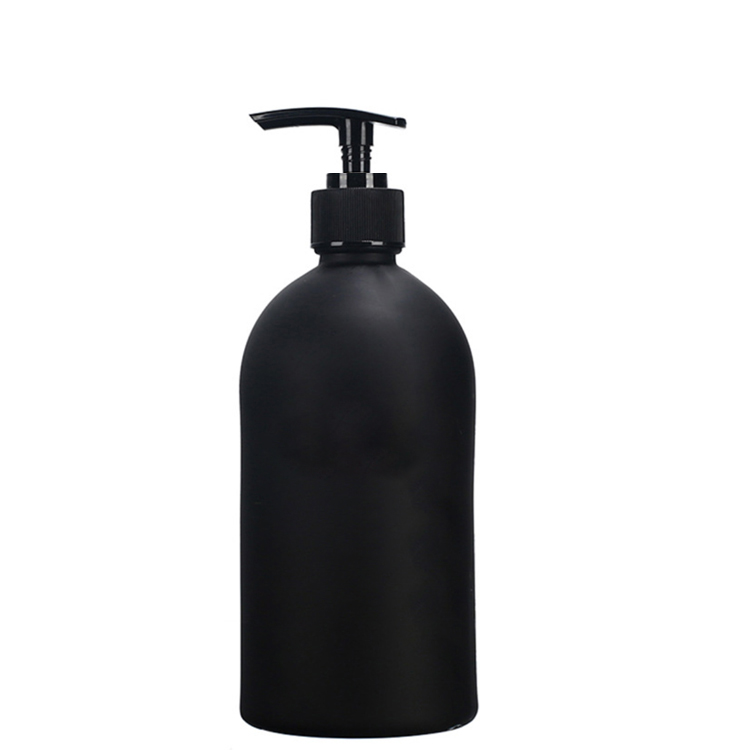 250ml 375ml 500ml Matt Black Glass Pump Body Lotion Bottle