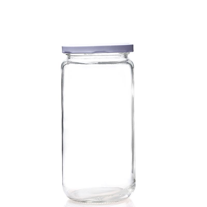250ml 375ml 500ml Sauce Jam Pickle Empty Food Packaging Tall Round Cylinder Glass Storage Jar