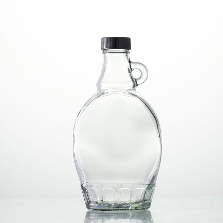 250ml 375ml 500ml Wholesale Clear Glass Material Empty Maple Syrup Bottles With Cap