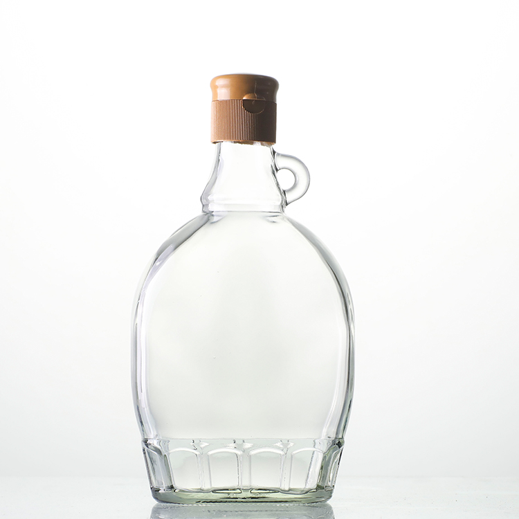 250ml 375ml 500ml Wholesale Clear Glass Material Empty Maple Syrup Bottles With Cap