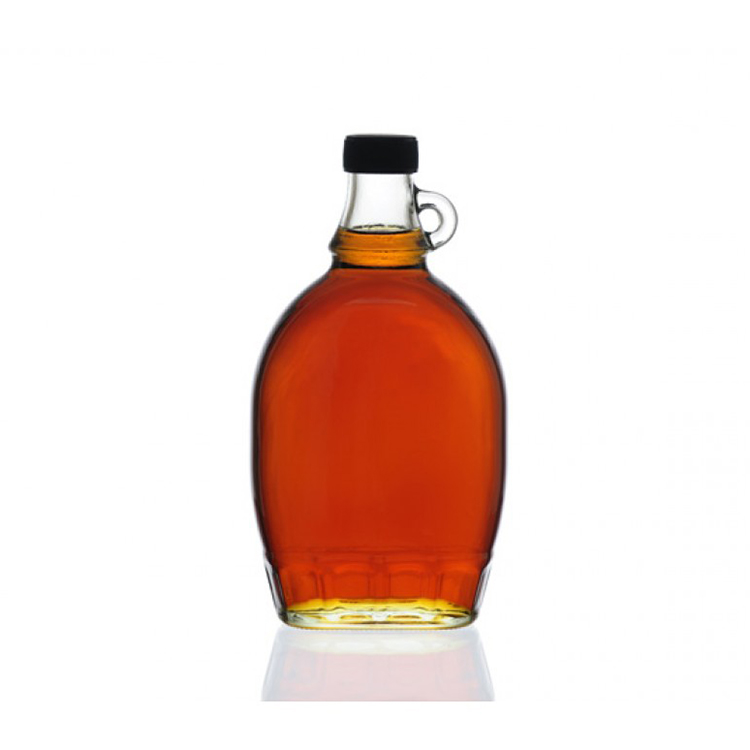 250ml 375ml 500ml Wholesale Clear Glass Material Empty Maple Syrup Bottles With Cap