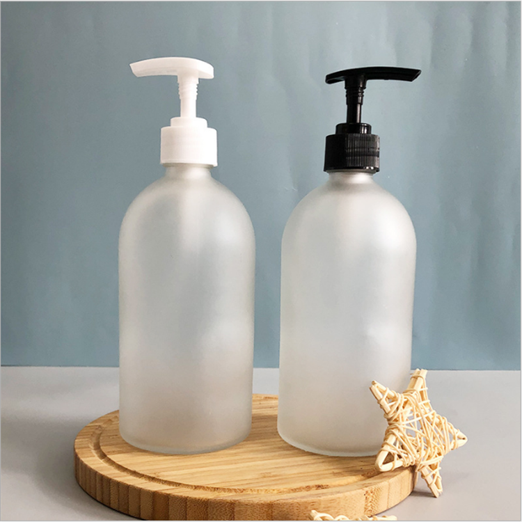250ml,375ml,500ml Wholesale round frosted clear glass spray bottle with pump spray