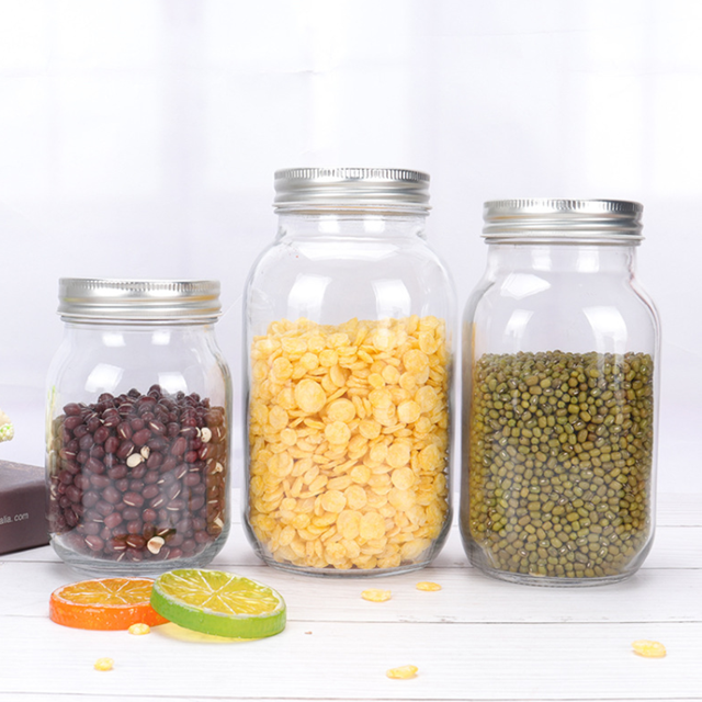 250ml 380ml soybean cereal mason glass jar with aluminum lid