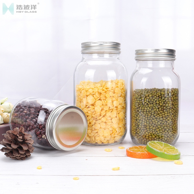 250ml 380ml soybean cereal mason glass jar with aluminum lid