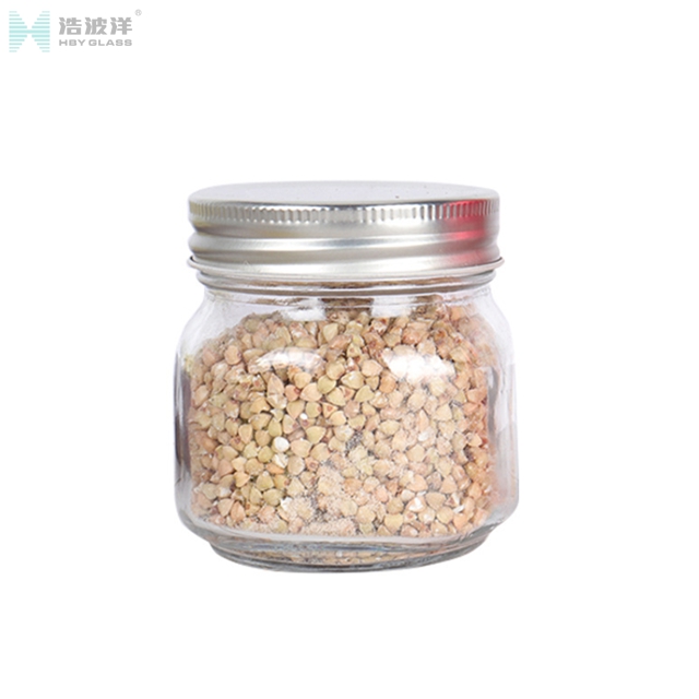 250ml 380ml soybean cereal mason glass jar with aluminum lid