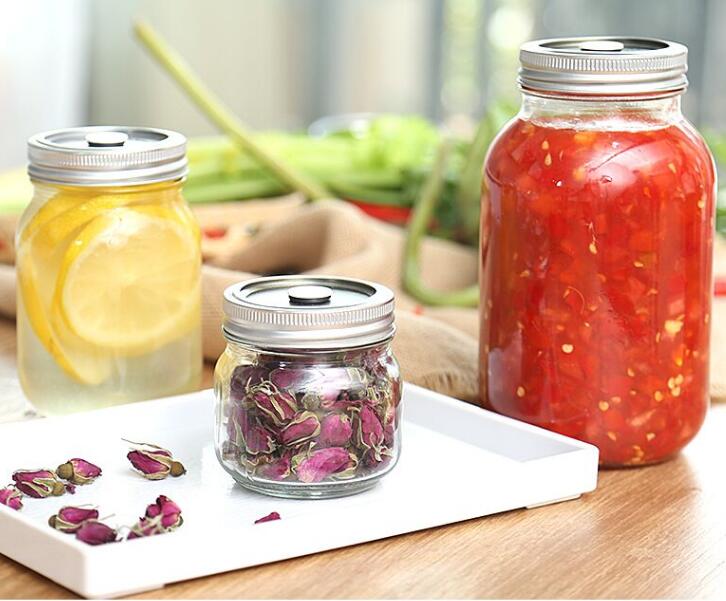 250ml 470ml 1000ml Glass jars Of 3 With Metal Screw Lids Serving For Jam Honey Pudding Grains Baby Food