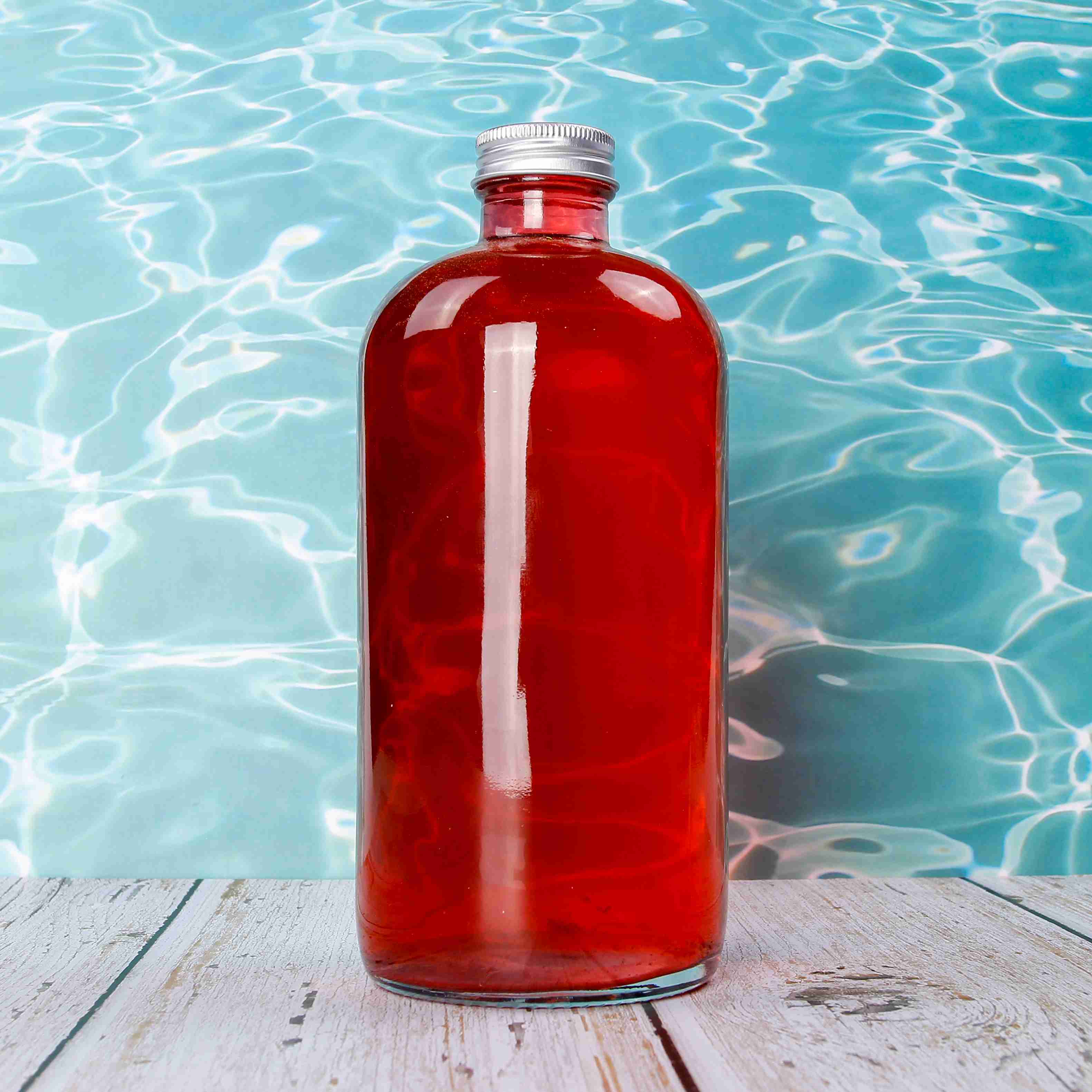 250ml 480ml 1000ml Glass Round Bottle with Screw Lid for Coffee Kombucha Energy Drink Glass Bottle Factory with 28/410 Mouth