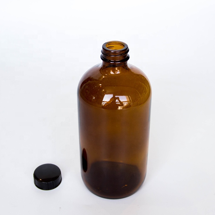 250ml 500ml 1 liter Amber Glass Round Bottle For Coffee Beverage Juice with screw lid