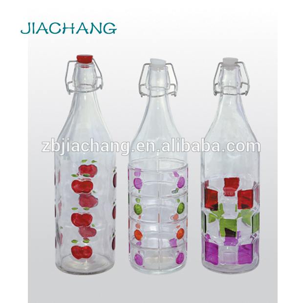 250ml 500ml 1 liter food grade swing top glass water bottle