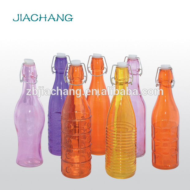 250ml 500ml 1 liter food grade swing top glass water bottle