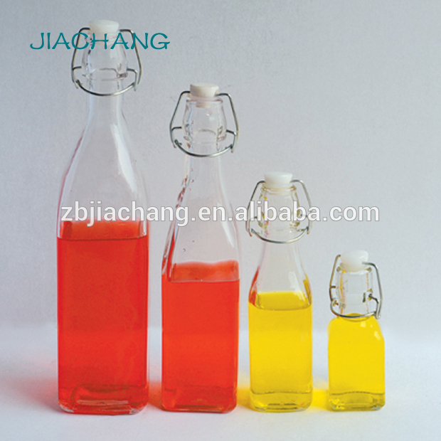 250ml 500ml 1 liter food grade swing top glass water bottle