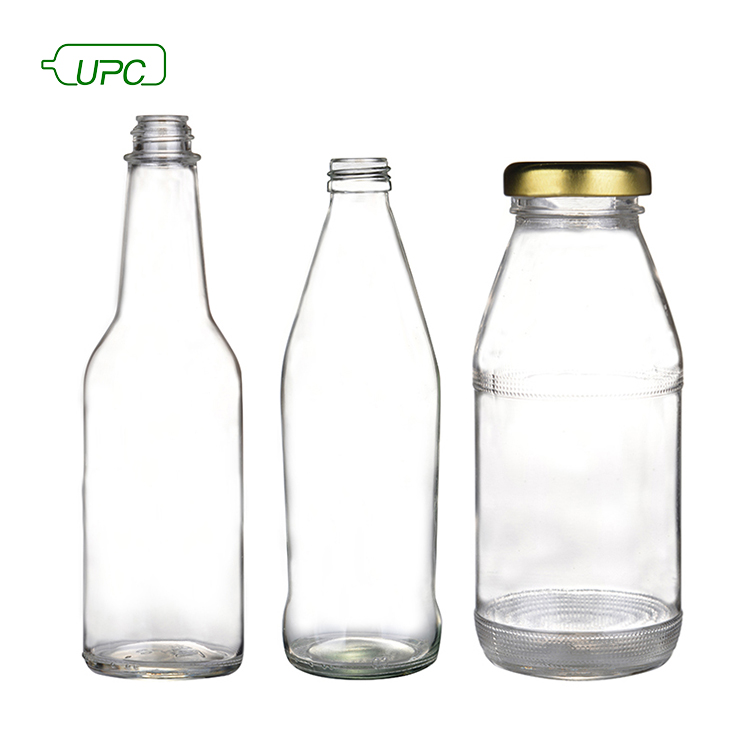 250ml 500ml 1000ml Empty Clear Juice Glass Bottle with Metal Cap
