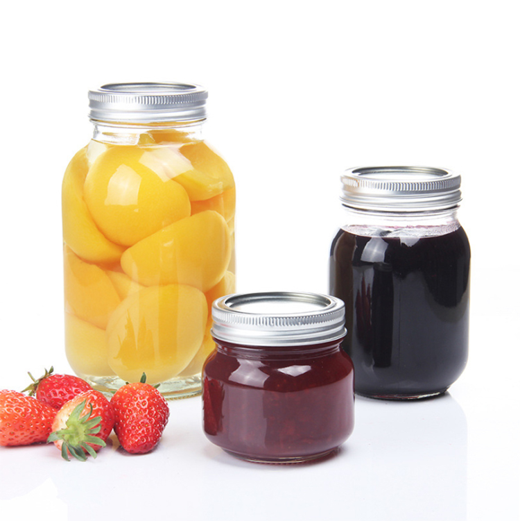 250ml 500ml 1000ml Wide mouth glass mason jar for jam canning food storage