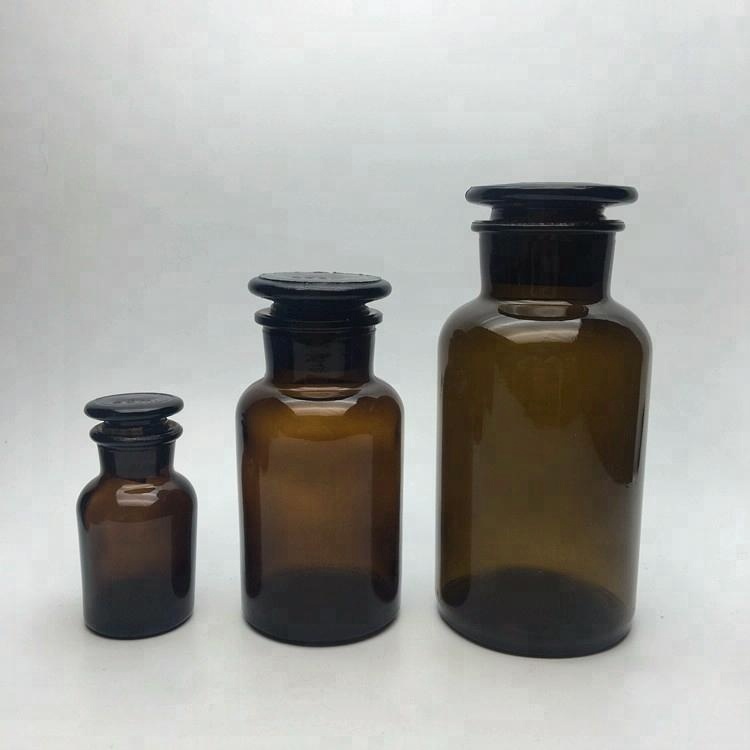 250ml 500ml 1000ml amber reagent glass bottle medicine bottle jar
