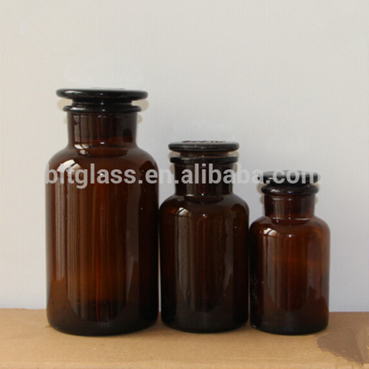 250ml 500ml 1000ml amber reagent glass bottle medicine bottle jar