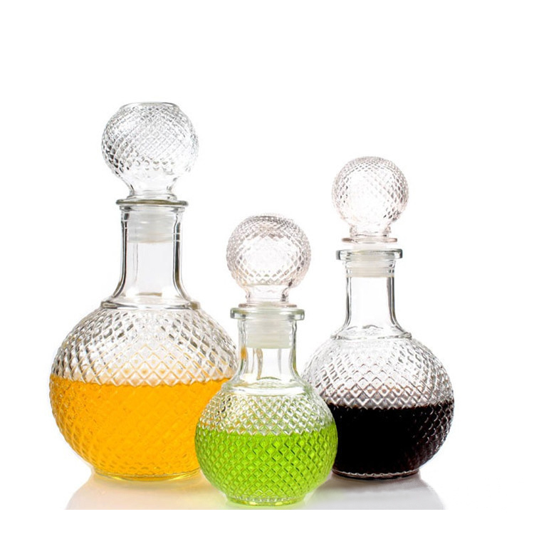 250ml 500ml 1000ml ball glass wine decanter bottle with stopper