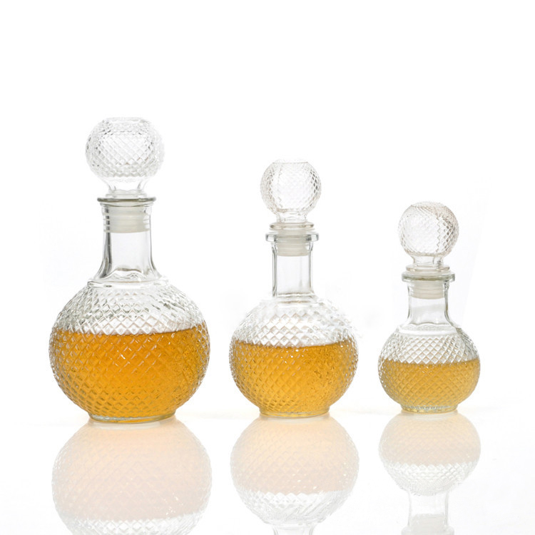 250ml 500ml 1000ml ball glass wine decanter bottle with stopper
