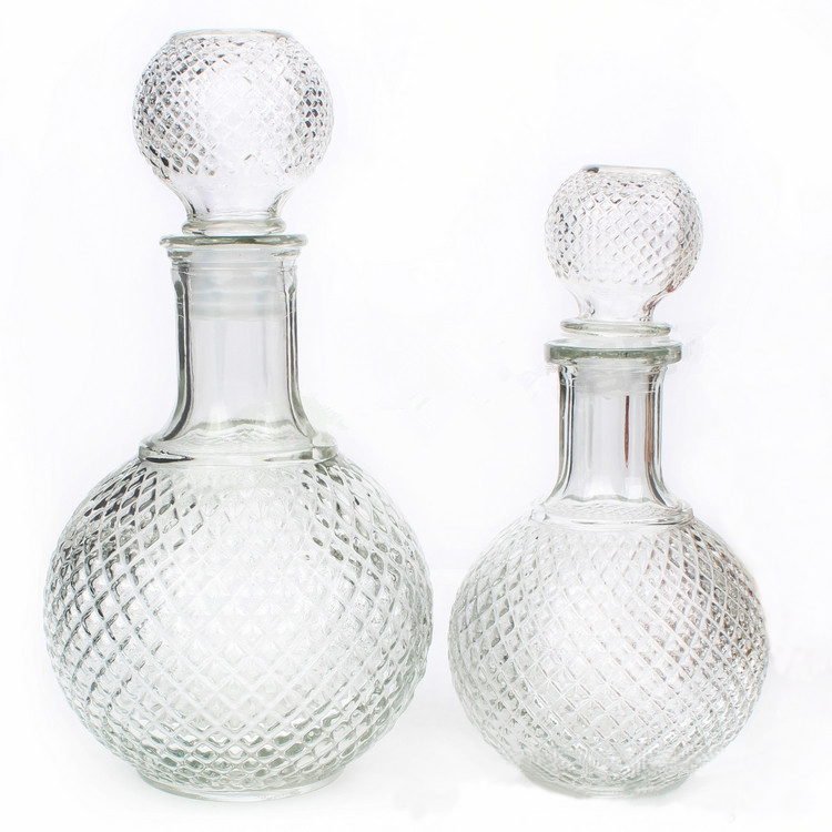 250ml 500ml 1000ml ball glass wine decanter bottle with stopper