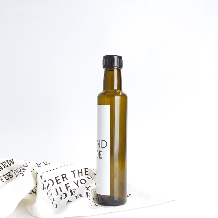 250ml 500ml 1000ml green square/round glass marasca bottle for olive oil with Metal screw cap