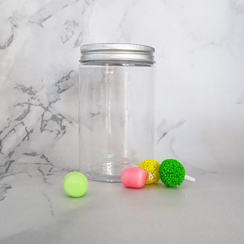 250ml 500ml 700ml 1000ml big size wide mouth food packing sealing empty PET pickle plastic jar with plastic cap