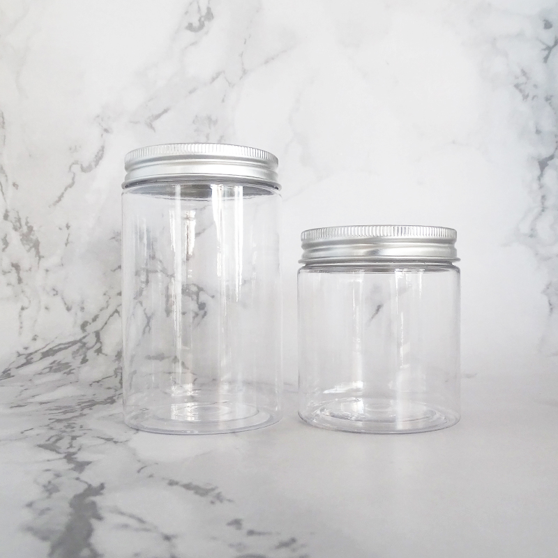 250ml 500ml 700ml 1000ml big size wide mouth food packing sealing empty PET pickle plastic jar with plastic cap
