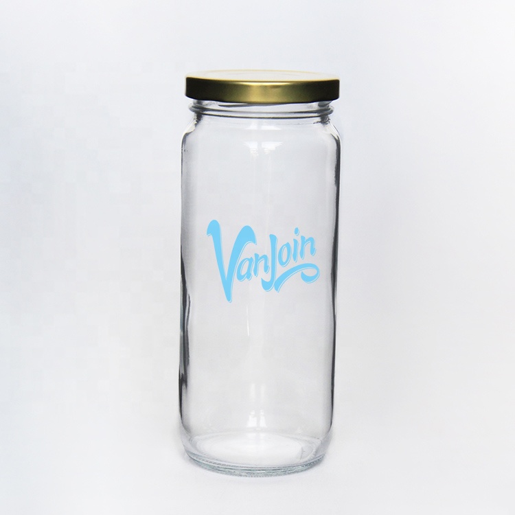 250ml 500ml 720ml wide mouth paragon bubble tea smoothie glass jars with metal lid